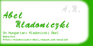 abel mladoniczki business card